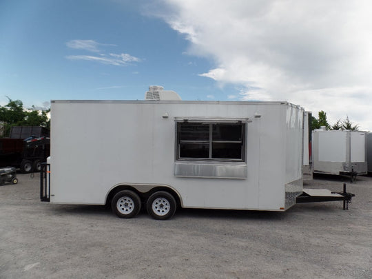 8.5' x 18' Concession Food White Trailer With Appliances