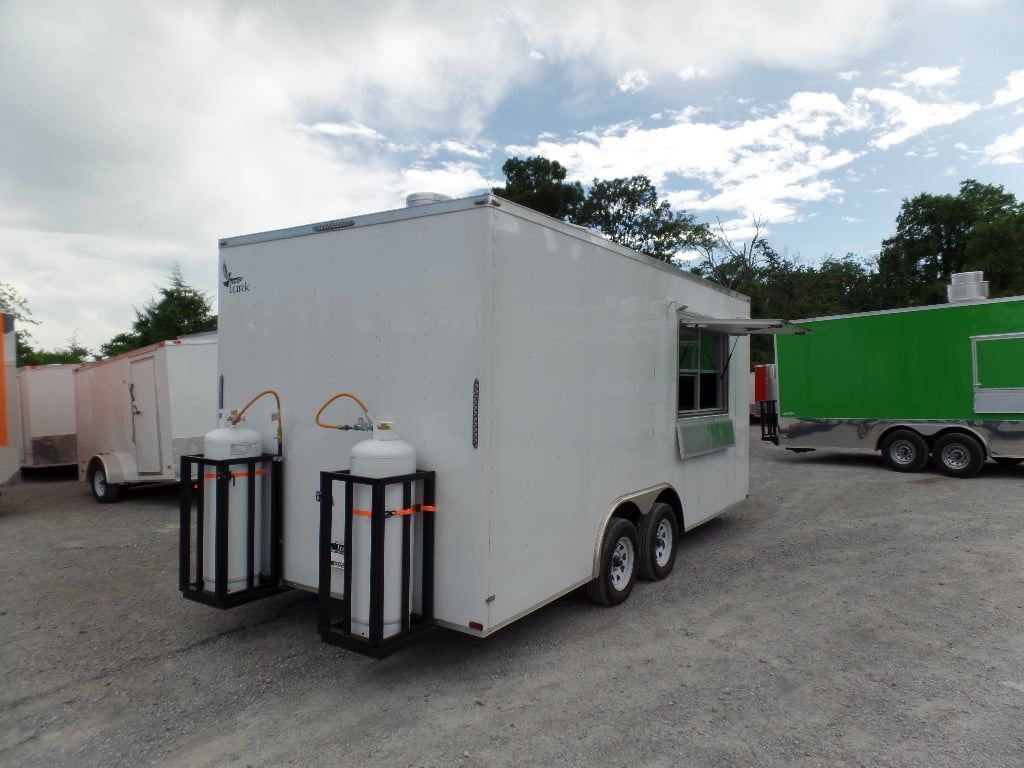 8.5' x 18' Concession Food Trailer White Event Catering