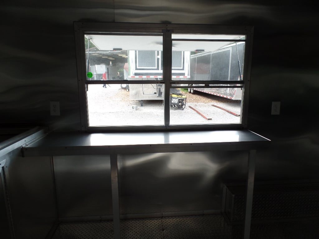 8.5' x 18' Concession Food Trailer White Event Catering