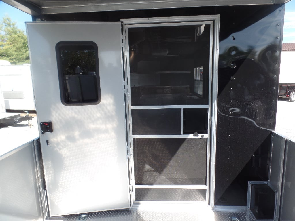 8.5' x 26' Black Porch Style Concession Trailer