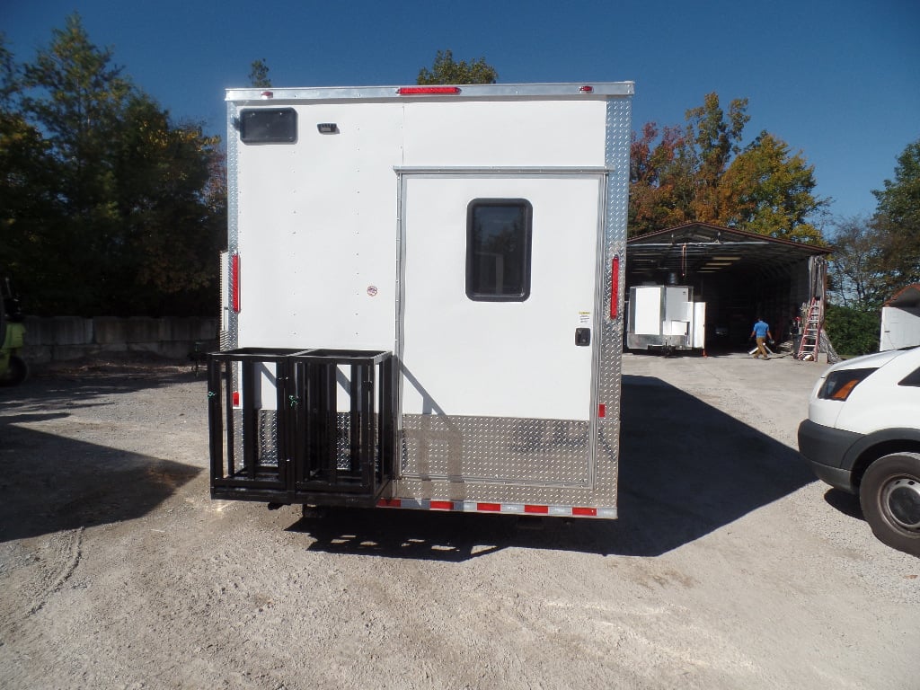 8.5' x 32' White Fully Enclosed Food Concession Trailer