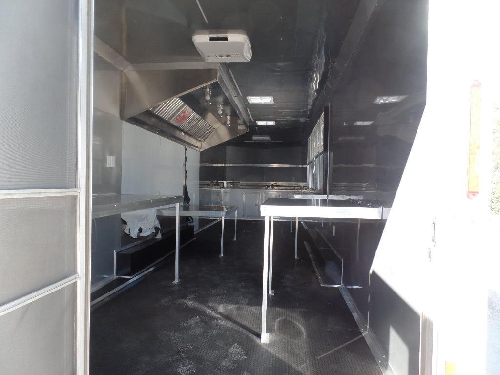 8.5' x 32' White Fully Enclosed Food Concession Trailer