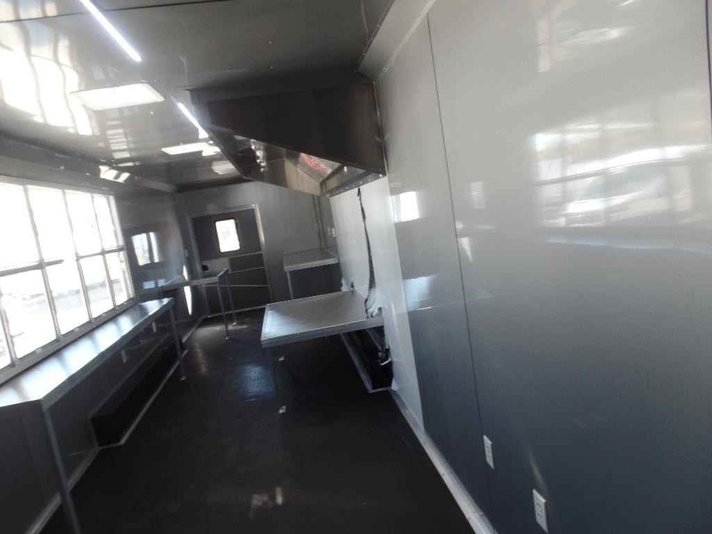 8.5' x 32' White Fully Enclosed Food Concession Trailer