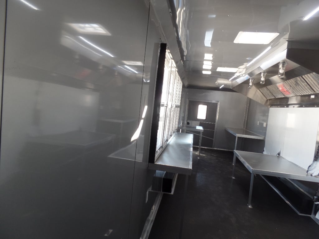 8.5' x 32' White Fully Enclosed Food Concession Trailer