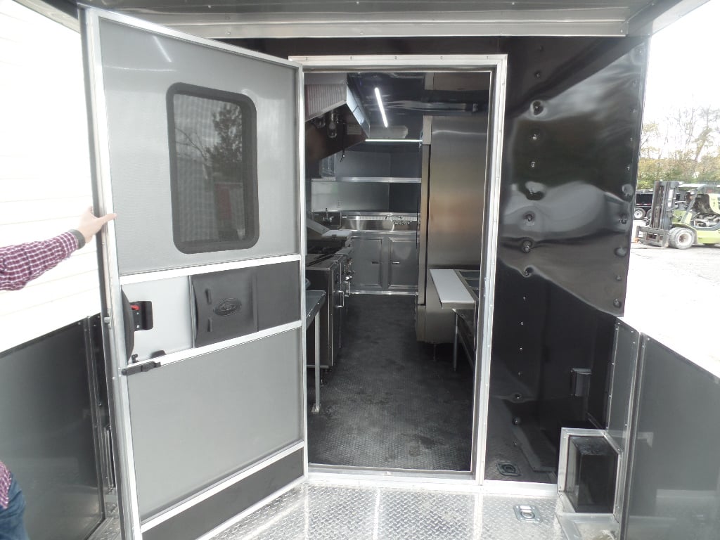 8.5' x 26' Black Porch Style Concession Food Trailer With Appliances