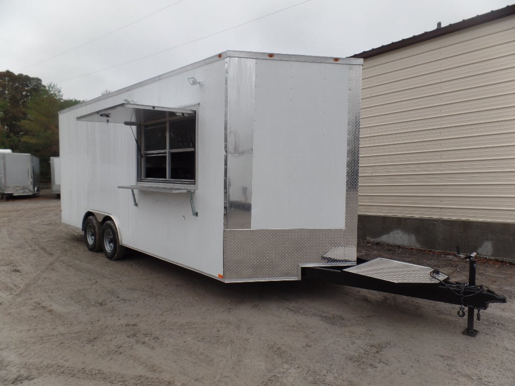 8.5' x 20' White Event Food Catering Concession Trailer With Appliances