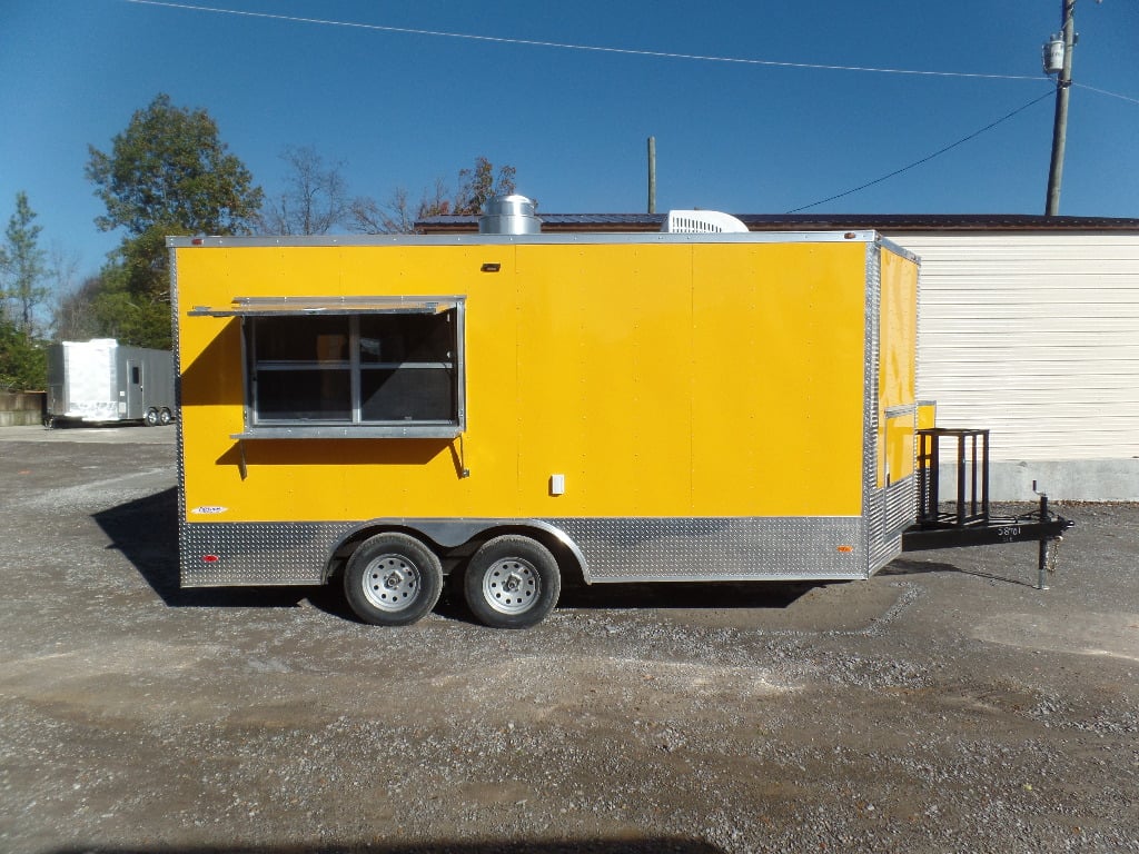 8.5' x 16' Yellow Event Concession Food Trailer