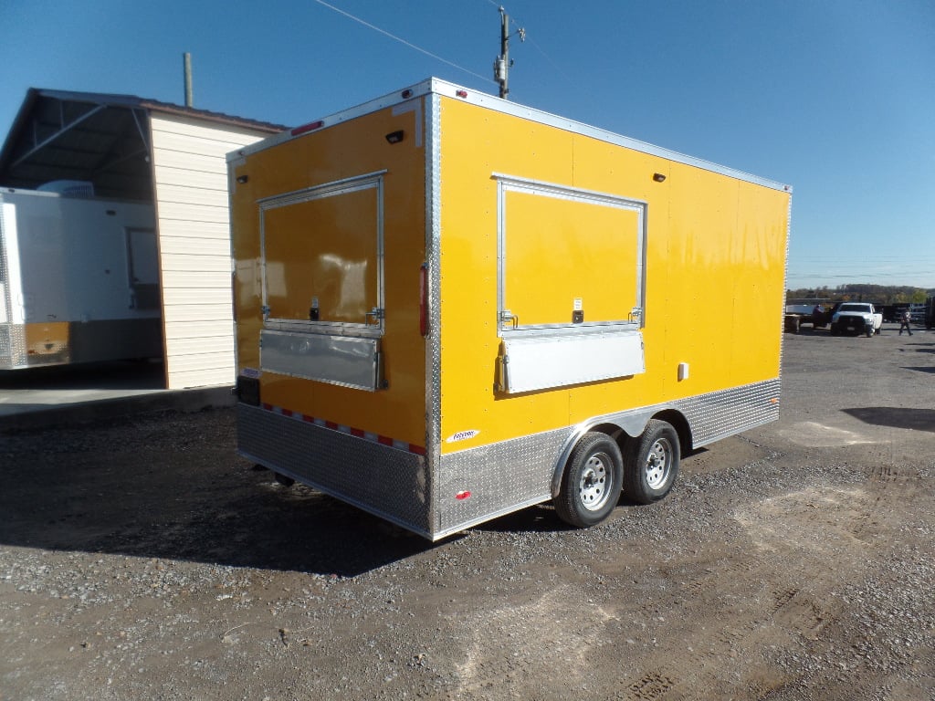 8.5' x 16' Yellow Event Concession Food Trailer