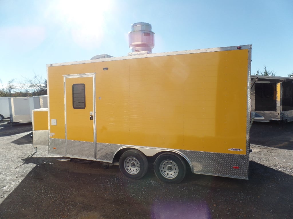 8.5' x 16' Yellow Event Concession Food Trailer