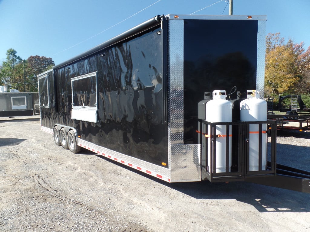 8.5' x 30' Black Pizza Concession Trailer With Appliances