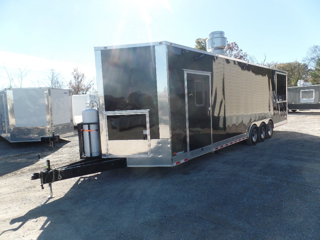 8.5' x 30' Black Pizza Concession Trailer With Appliances