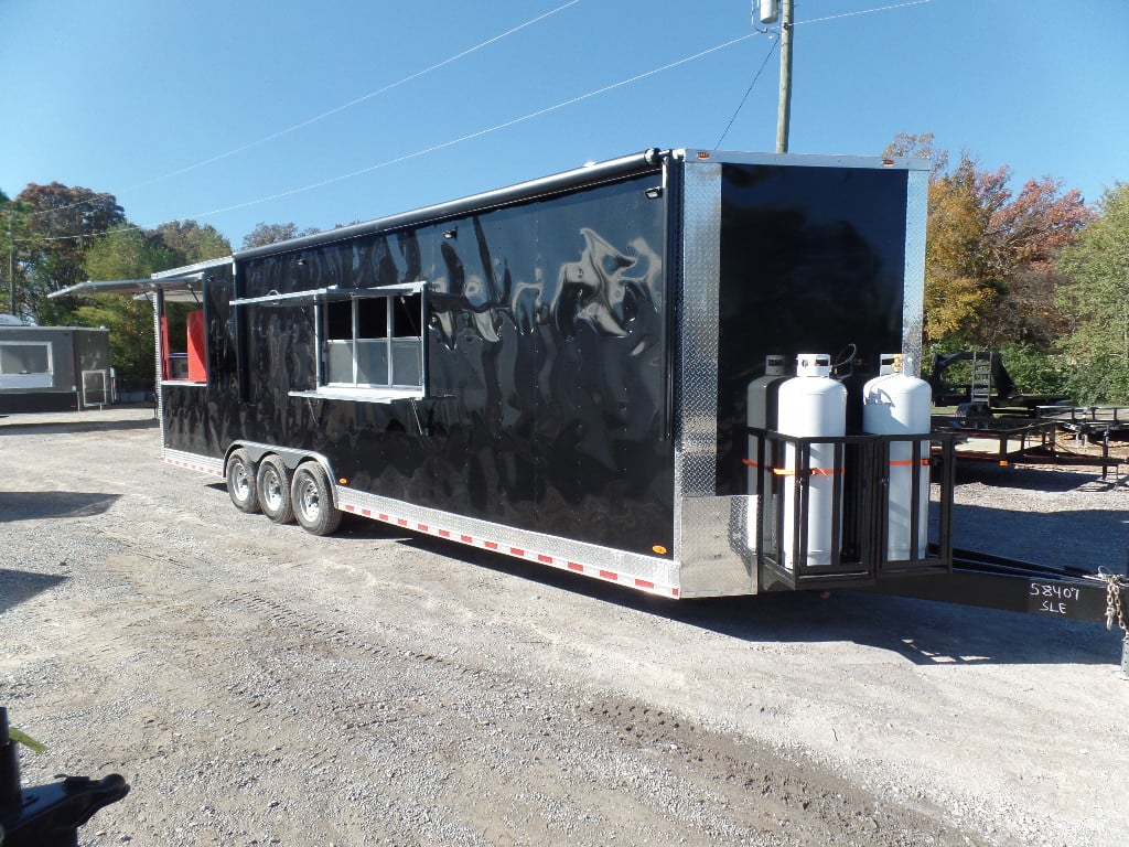 8.5' x 30' Black Pizza Concession Trailer With Appliances