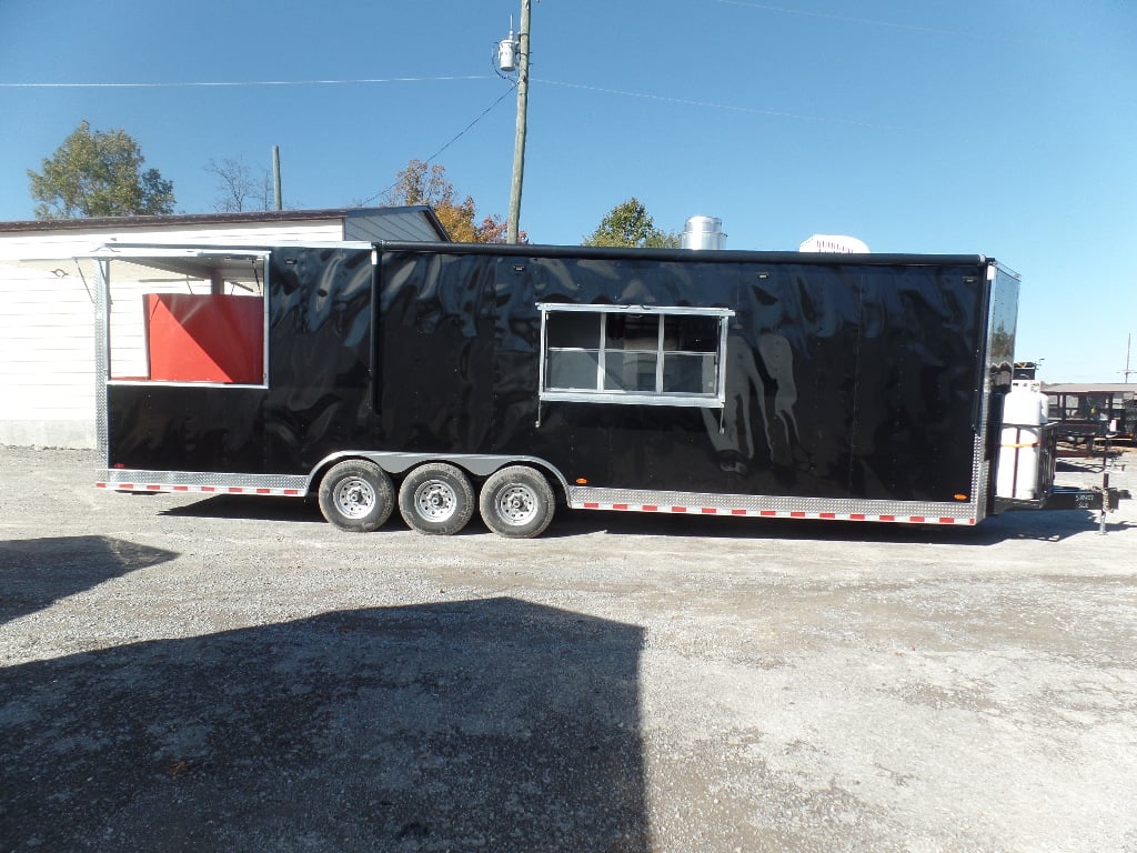 8.5' x 30' Black Pizza Concession Trailer With Appliances