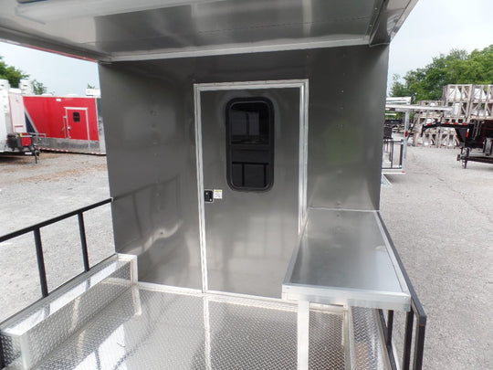 8.5' x 22' Concession Trailer Charcoal Grey BBQ Food