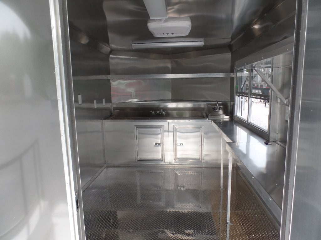 8.5' x 22' Concession Trailer Charcoal Grey BBQ Food