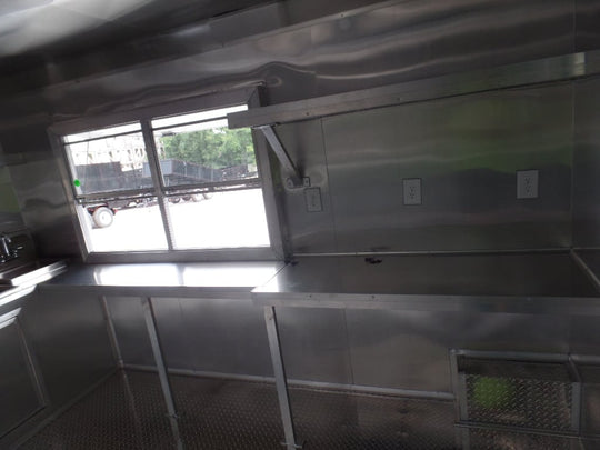 8.5' x 22' Concession Trailer Charcoal Grey BBQ Food