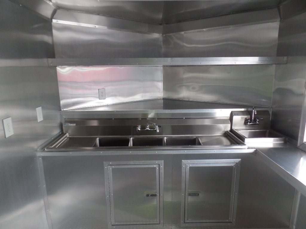 8.5' x 22' Concession Trailer Charcoal Grey BBQ Food