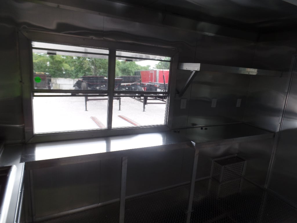 8.5' x 22' Concession Trailer Charcoal Grey BBQ Food