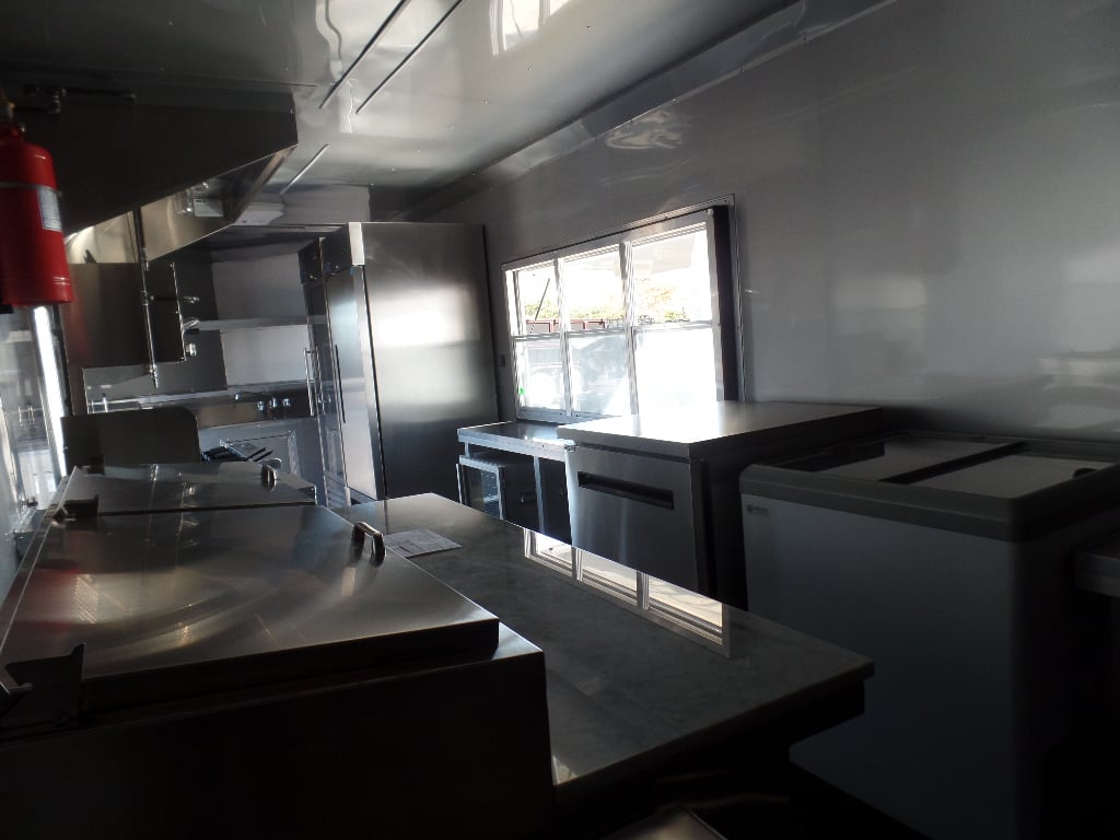 8.5' x 30' Black Pizza Concession Trailer With Appliances