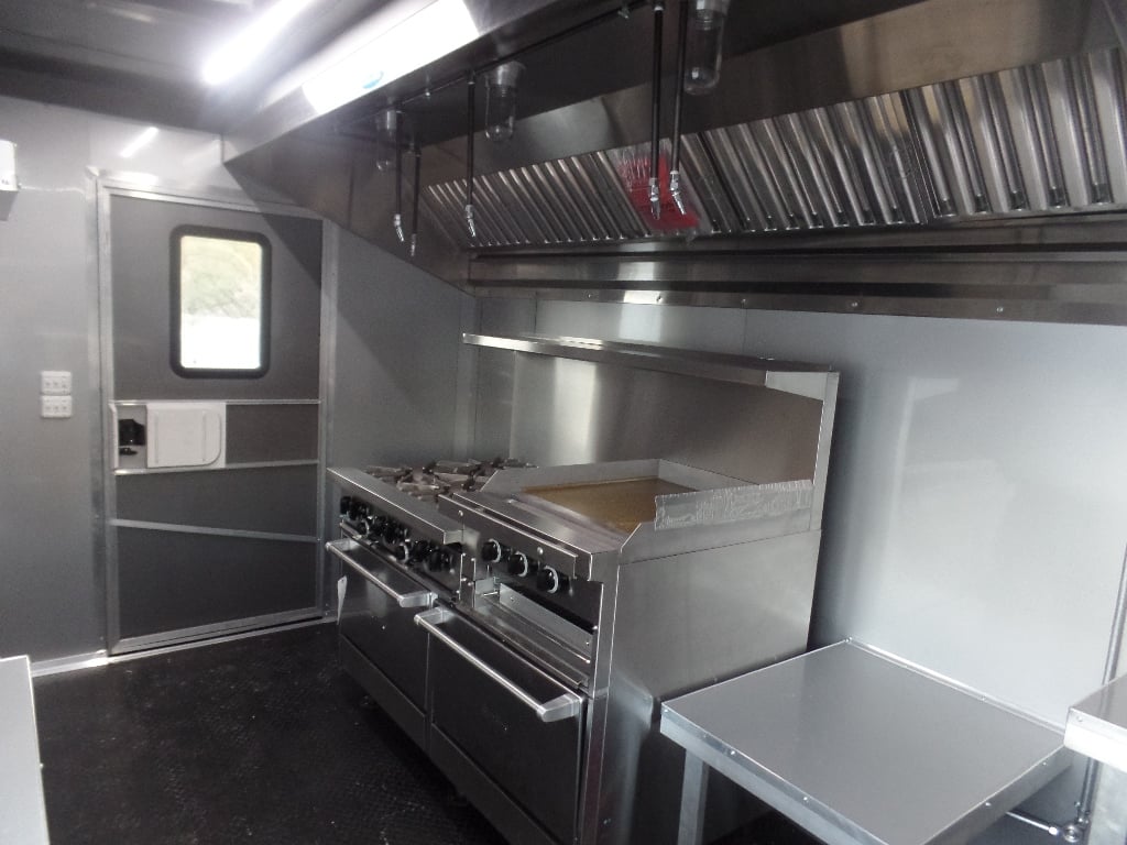 8.5' x 22' Charcoal Grey Porch Style Concession Food Trailer With Appliances