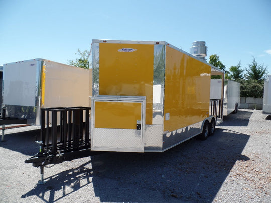 8.5' x 20' Concession Food Trailer Yellow Event Catering