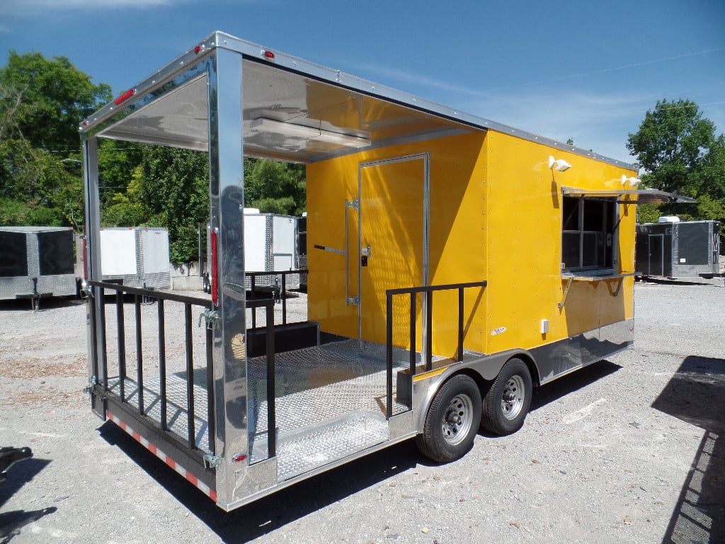 8.5' x 20' Concession Food Trailer Yellow Event Catering