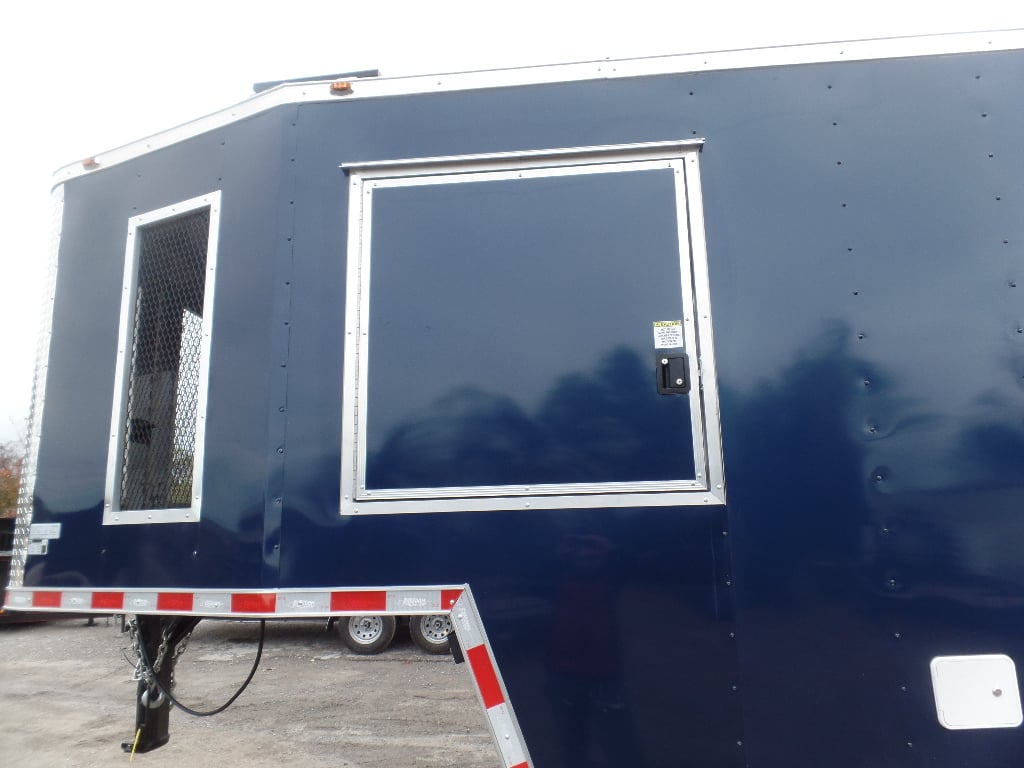 8.5' x 48' Indigo Blue Gooseneck Concession Food Event Trailer