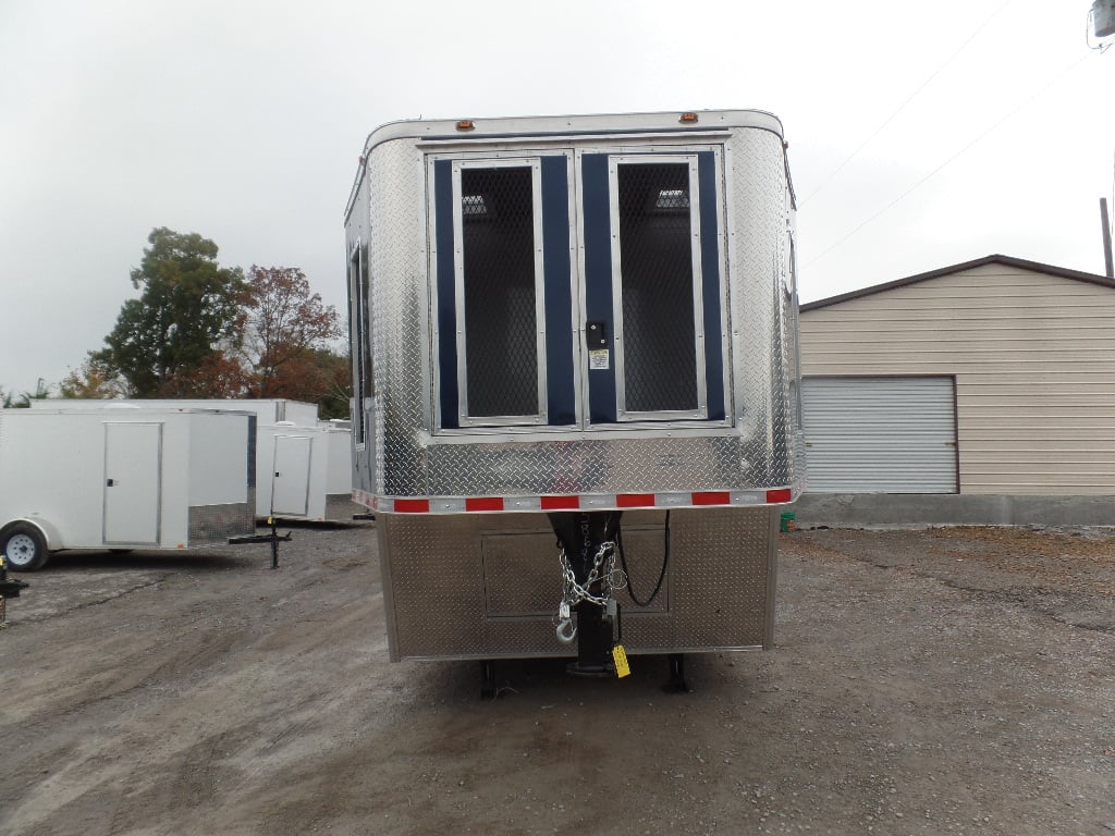 8.5' x 48' Indigo Blue Gooseneck Concession Food Event Trailer