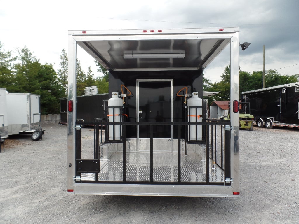 8.5' x 20' Concession Food Trailer Black With Appliances