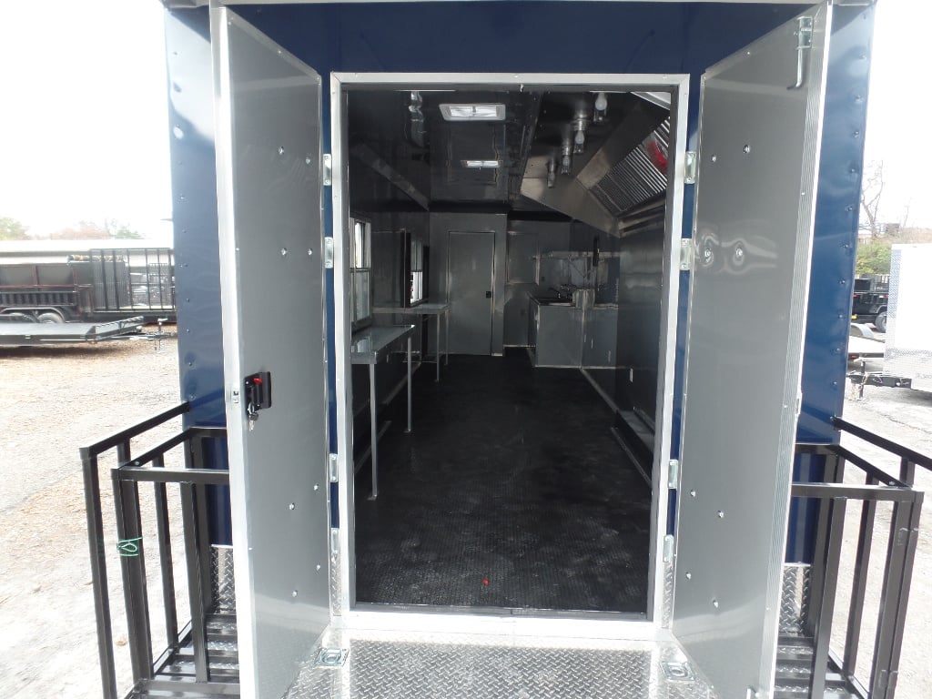 8.5' x 48' Indigo Blue Gooseneck Concession Food Event Trailer