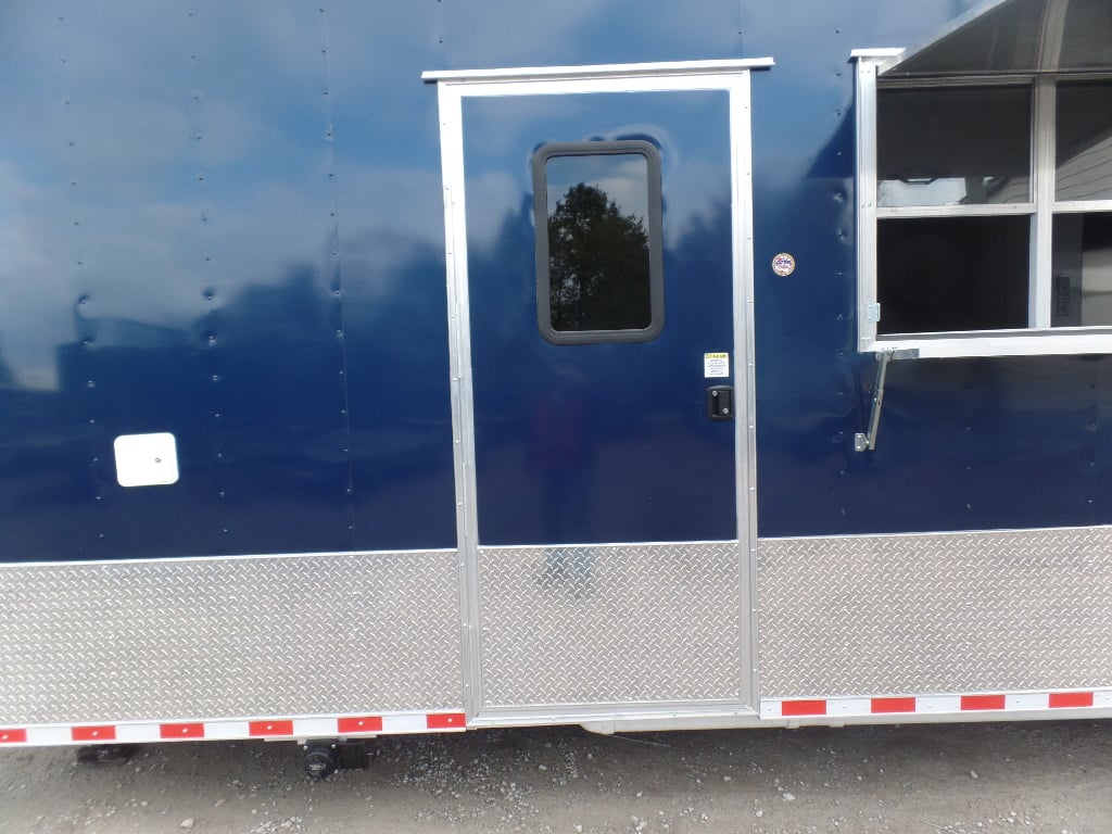 8.5' x 48' Indigo Blue Gooseneck Concession Food Event Trailer