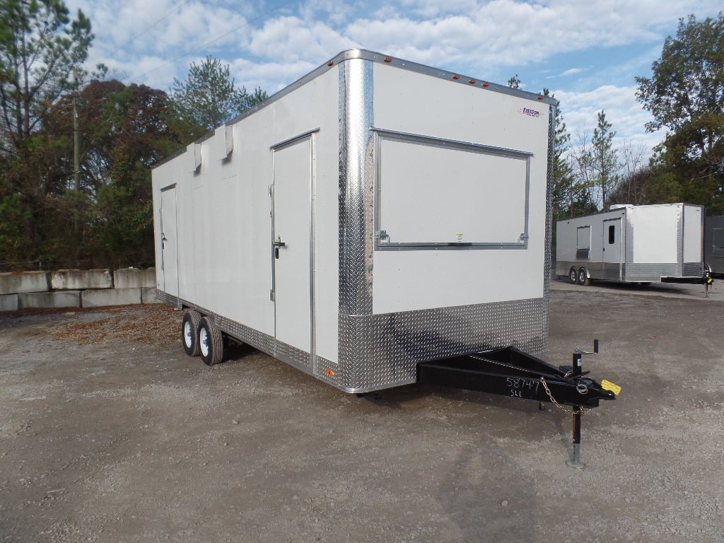 8.5' x 24' White Deck Over Concession Food Trailer