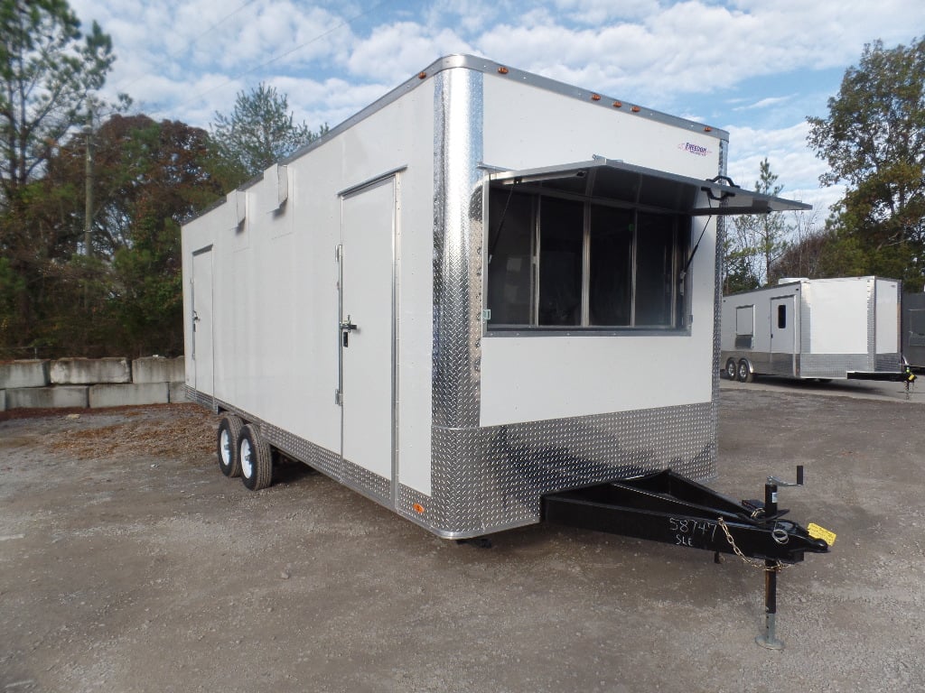 8.5' x 24' White Deck Over Concession Food Trailer