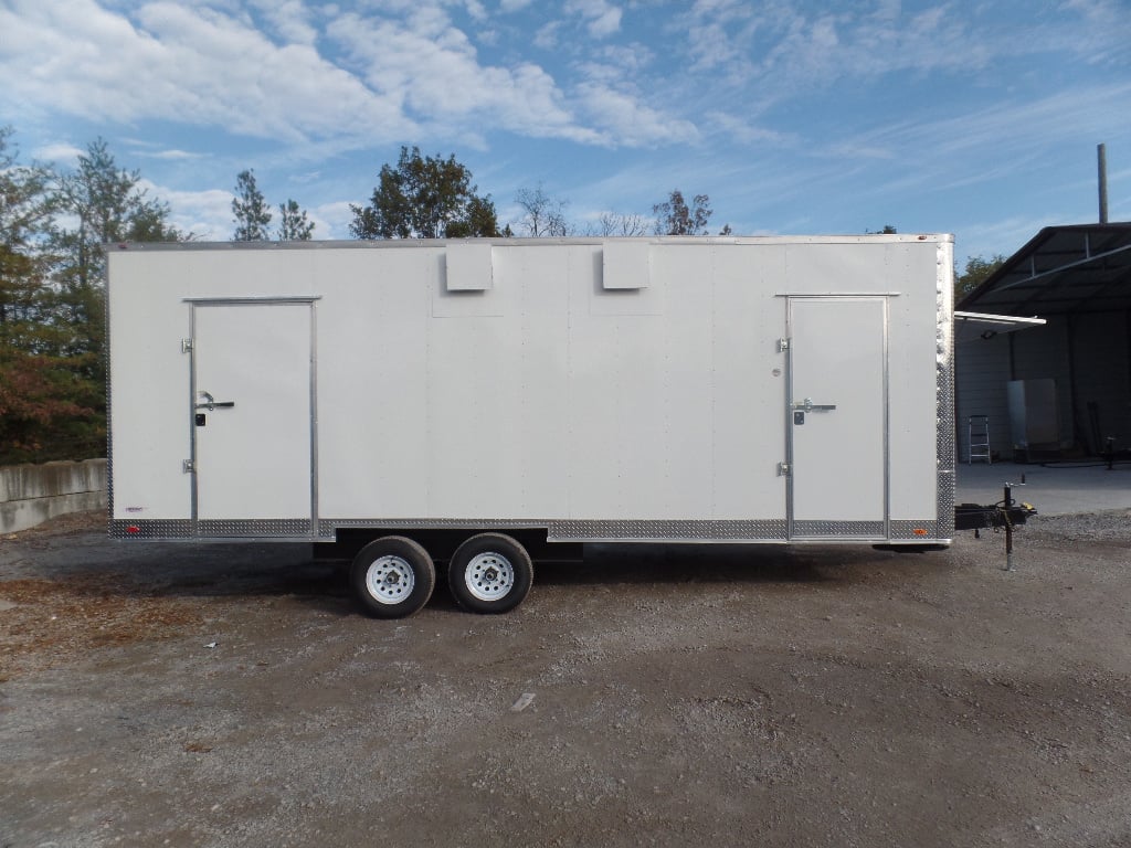 8.5' x 24' White Deck Over Concession Food Trailer