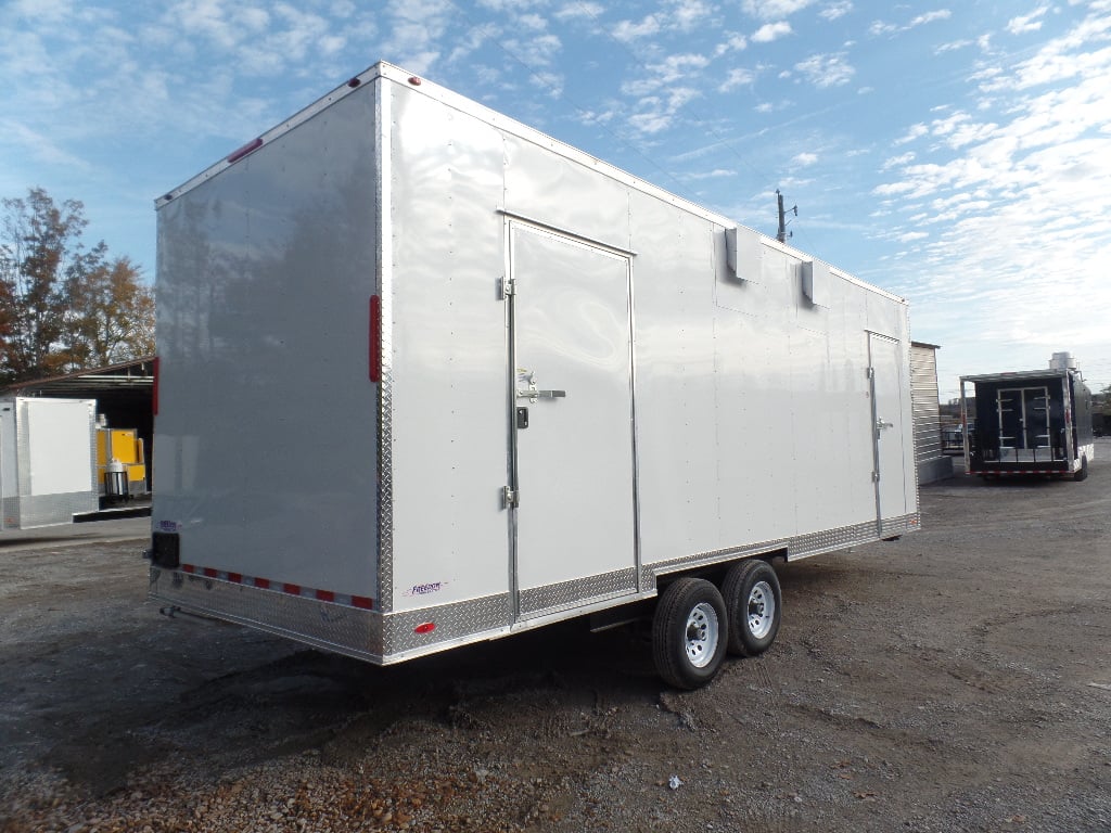 8.5' x 24' White Deck Over Concession Food Trailer