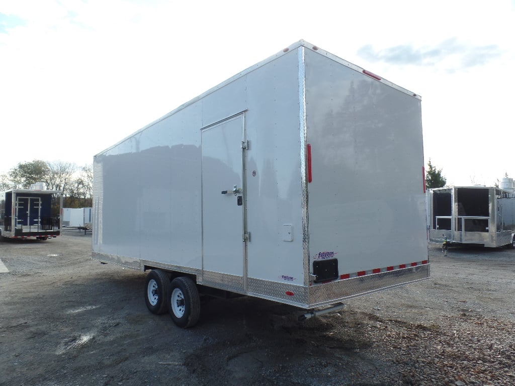 8.5' x 24' White Deck Over Concession Food Trailer