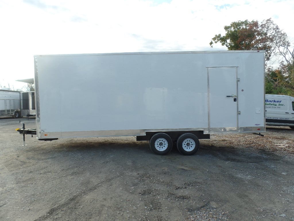 8.5' x 24' White Deck Over Concession Food Trailer