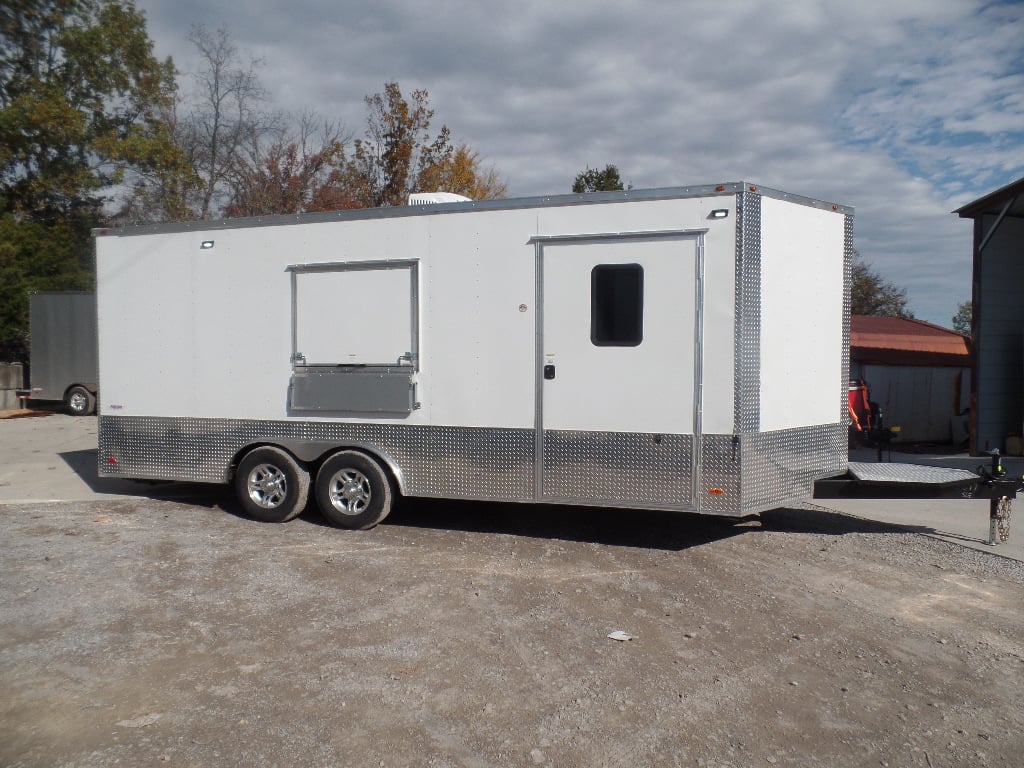 8.5' x 20' White Mobile Office Concession Trailer