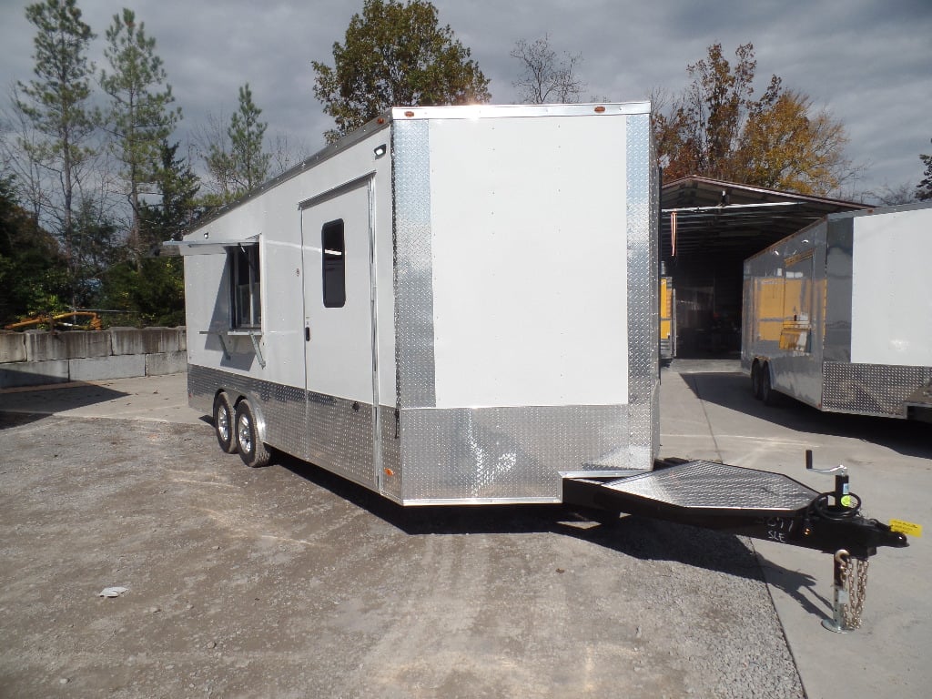 8.5' x 20' White Mobile Office Concession Trailer