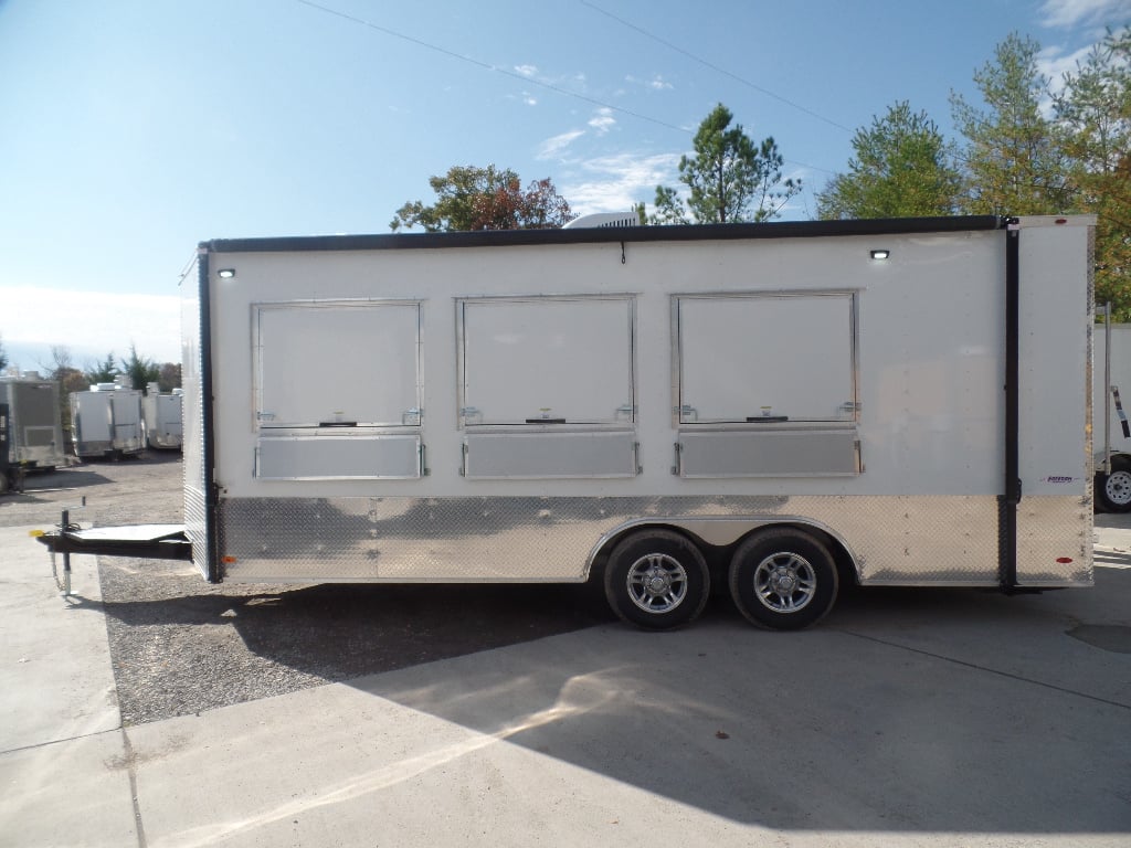 8.5' x 20' White Mobile Office Concession Trailer