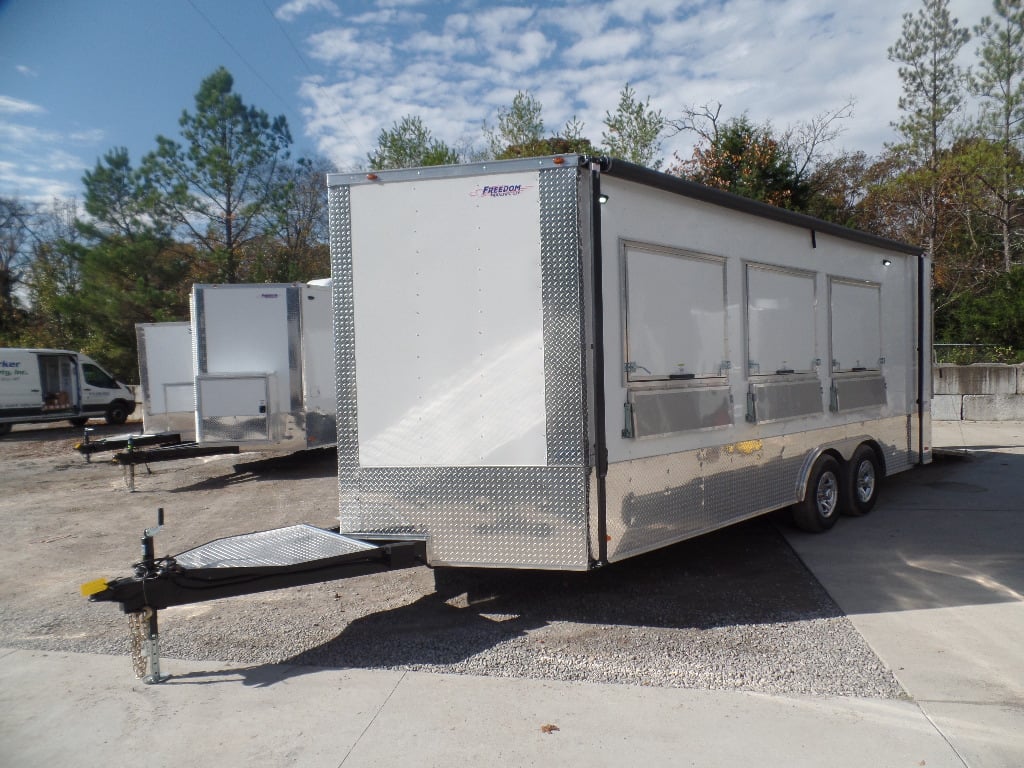 8.5' x 20' White Mobile Office Concession Trailer