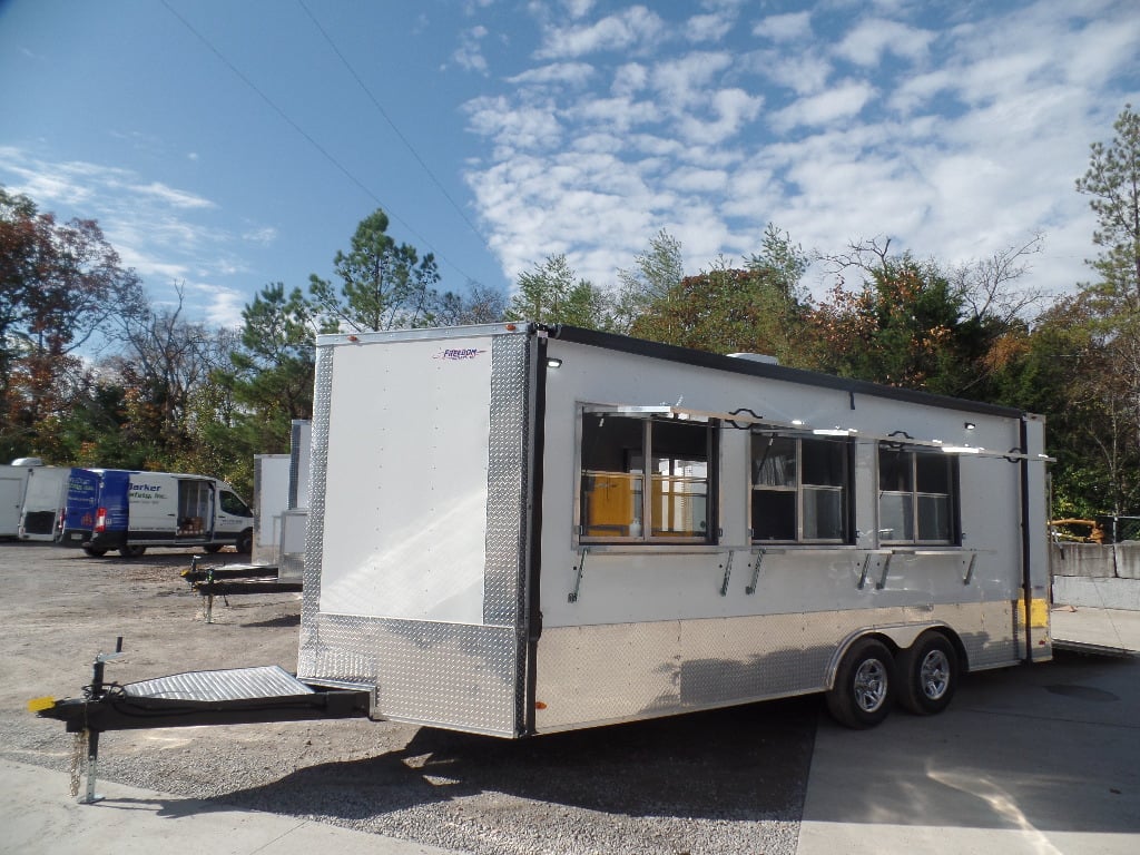 8.5' x 20' White Mobile Office Concession Trailer