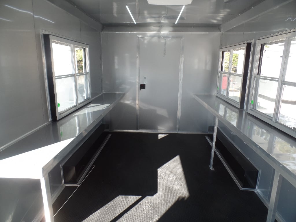 8.5' x 20' White Mobile Office Concession Trailer