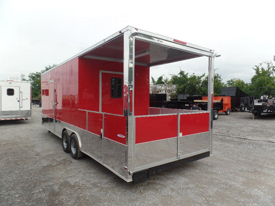 8.5' x 26' Concession Food Trailer Red Event Catering