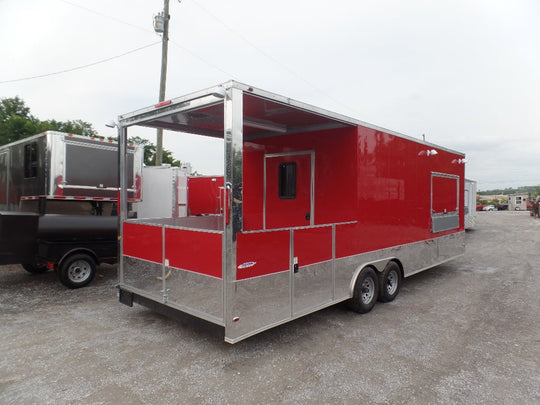 8.5' x 26' Concession Food Trailer Red Event Catering