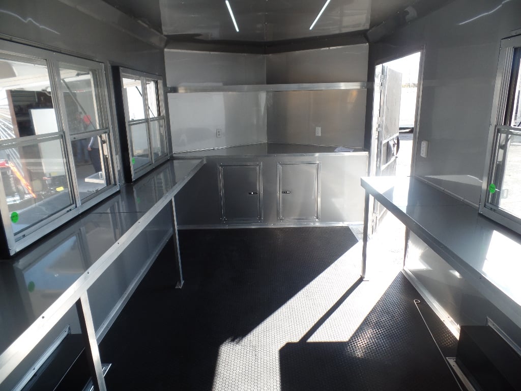 8.5' x 20' White Mobile Office Concession Trailer