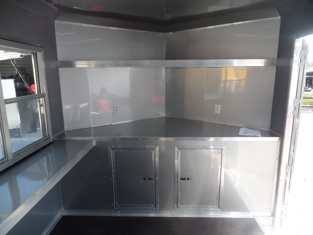 8.5' x 20' White Mobile Office Concession Trailer