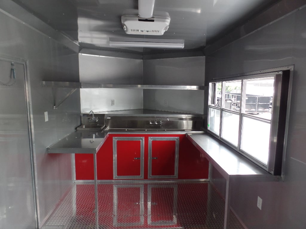 8.5' x 26' Concession Food Trailer Red Event Catering