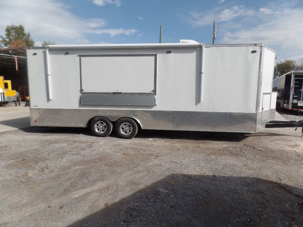 8.5' x 24' White Concession Food Event Trailer