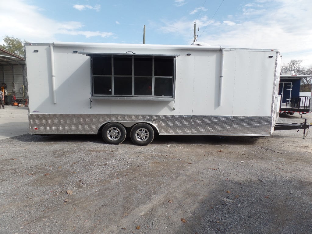 8.5' x 24' White Concession Food Event Trailer